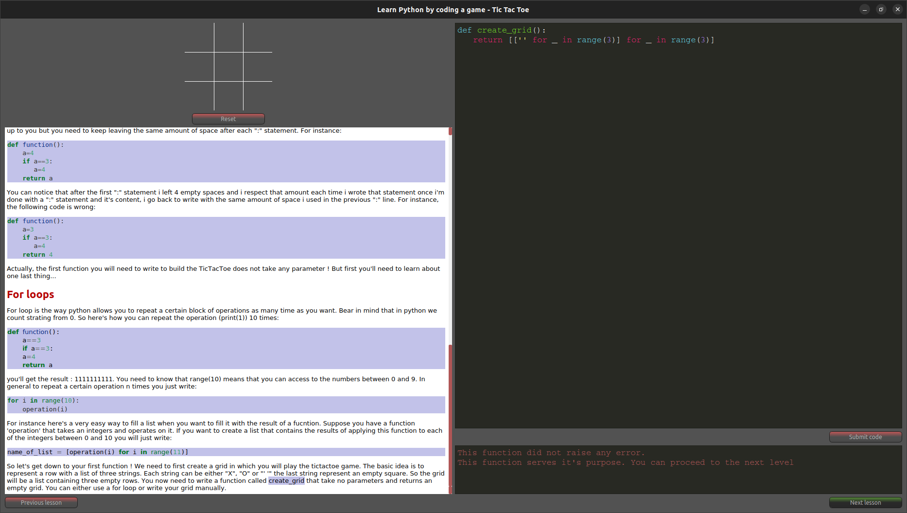 Learn Python by coding TicTacToe